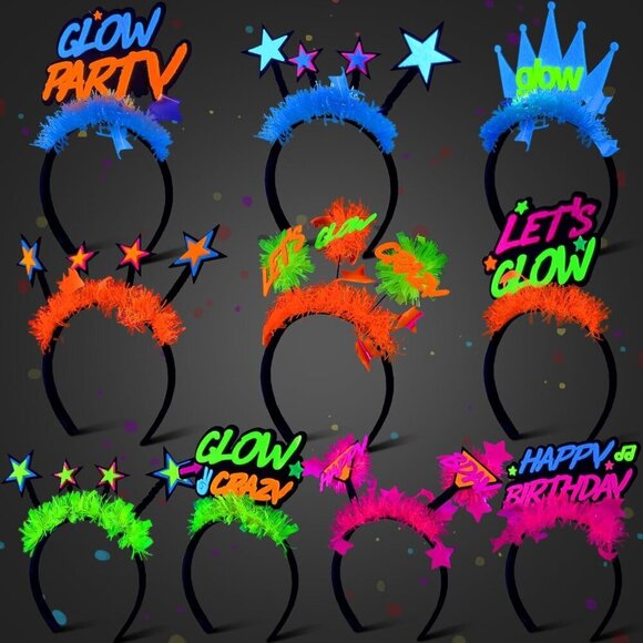 Glow Headbands 10 pcs Neon Fluorescent Blacklight Party Favors for Adults main image 5